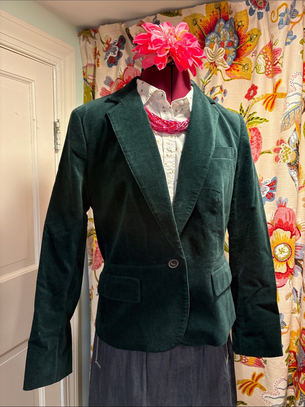 Talbots Dark Green Velvet Blazer